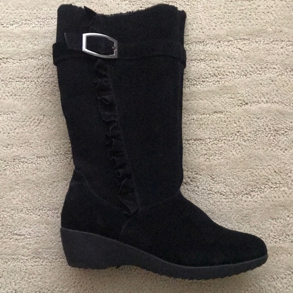 London Fog Suede Wedge Boot 10M - Picture 3 of 5